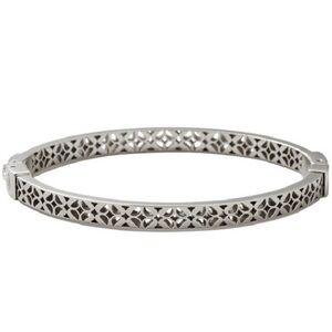 Fossil Signature Bracelet Cutout Bangle Stainless Steel